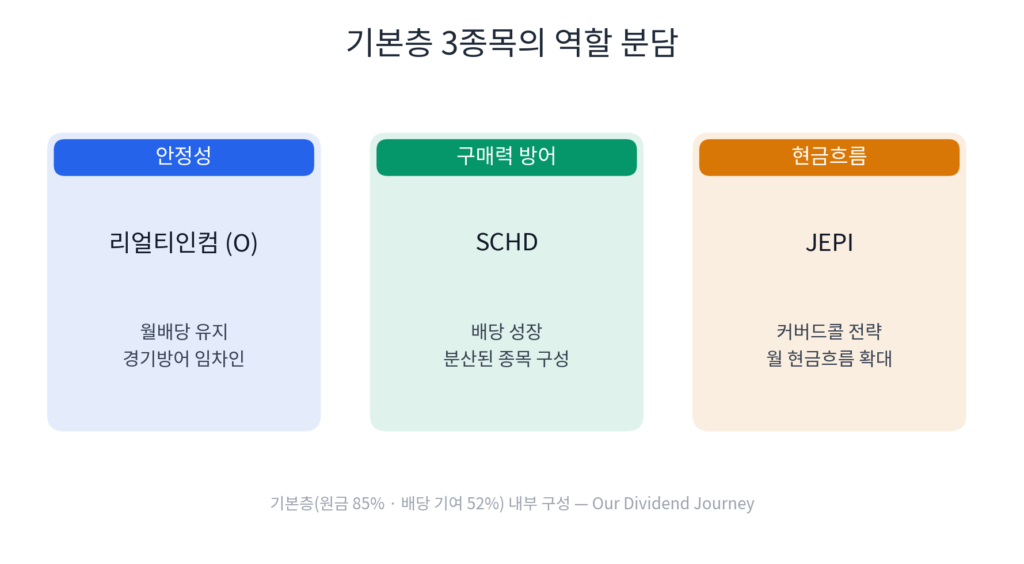 배당주 선택 기준 기본층 보너스층 비중 비교