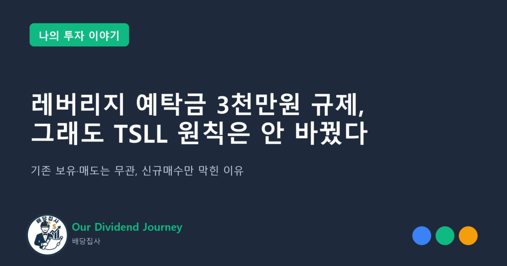 레버리지 예탁금 3천만원 규제, 그래도 TSLL 원칙은 안 바꿨다 - 나의 투자 이야기 4편 썸네일